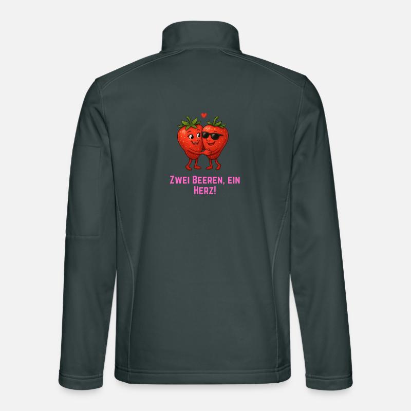 Zwei Beeren ein Herz - Erdbeeren Paar Unisex Softshelljacke