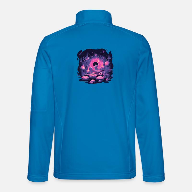 Neon Mouse Cave with Donuts - Unisex Softshell Jacket - light blue
