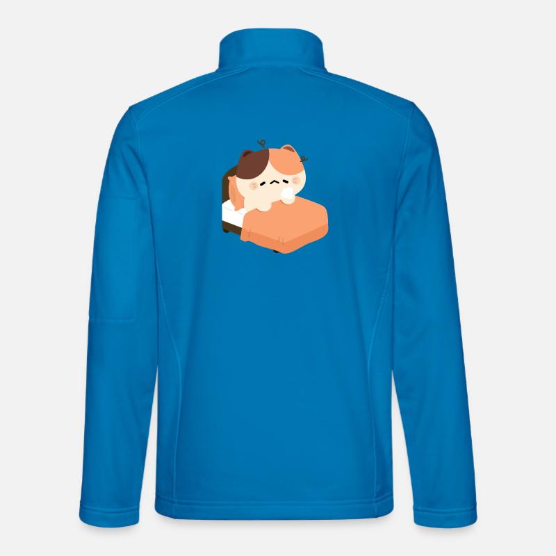 Schläfrige Schildkrötenkatze - Unisex Softshelljacke - Lichtblau