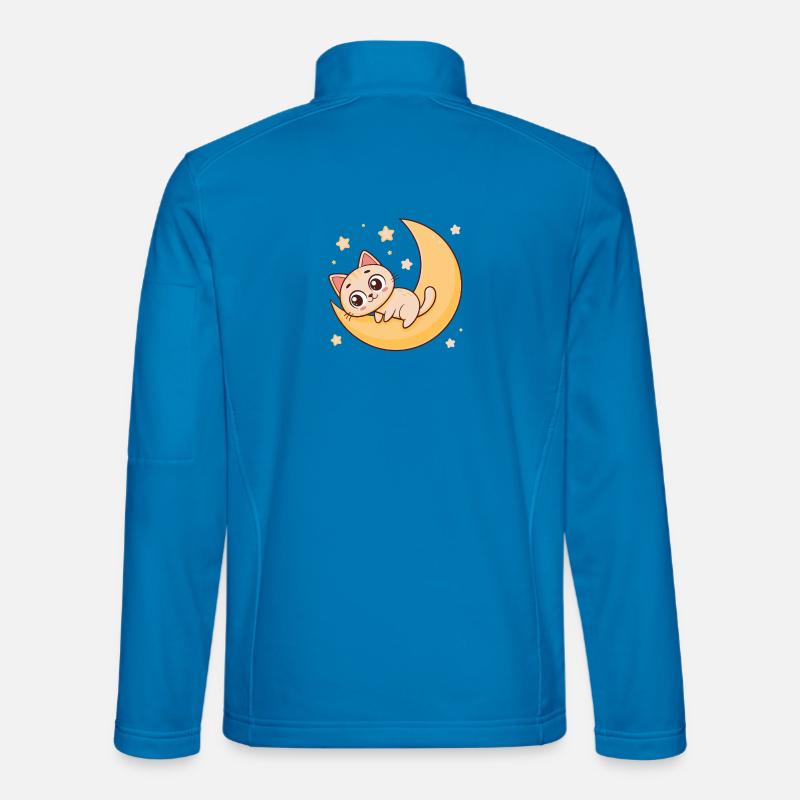 Kätzchen auf der Mondsichel Unisex Softshelljacke