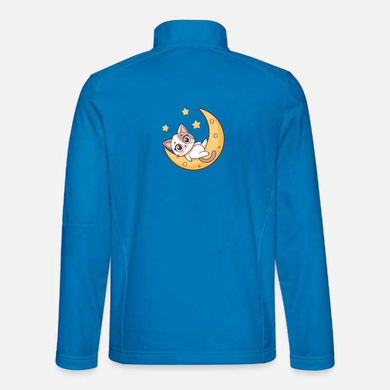Dreamy kitten on the moon - Unisex Softshell Jacket - light blue