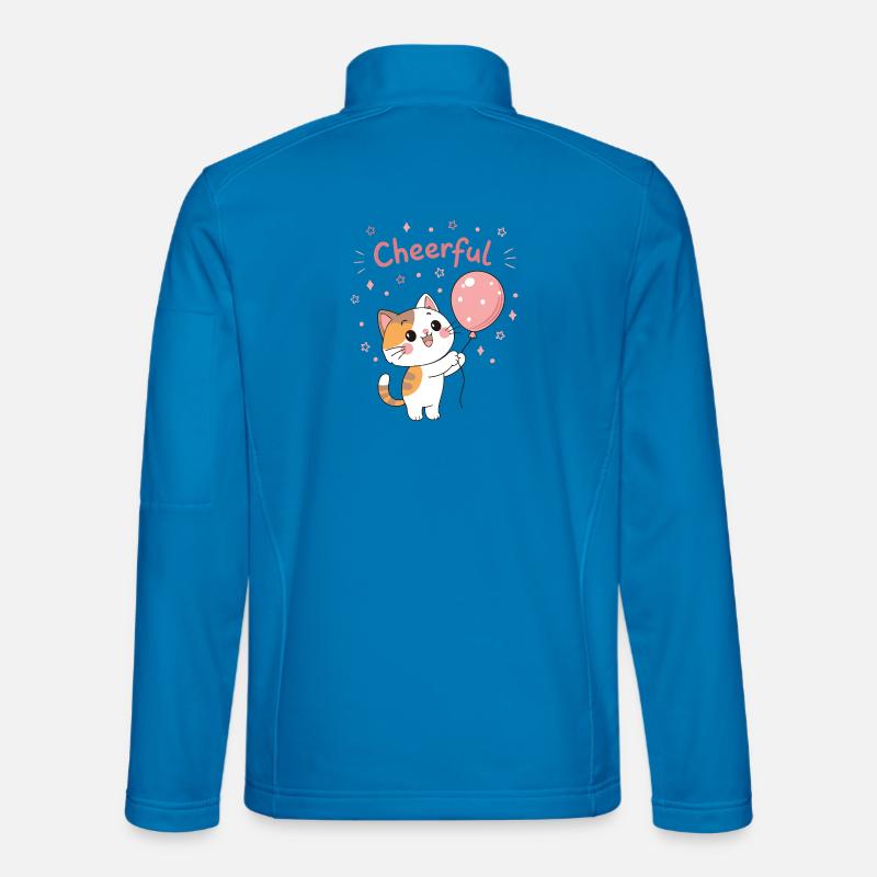 Chaton Ballon Rose Joyeux Veste en tissu softshell Unisexe
