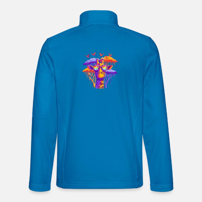 Fantasy giraffe with rainbow glasses - Unisex Softshell Jacket - light blue