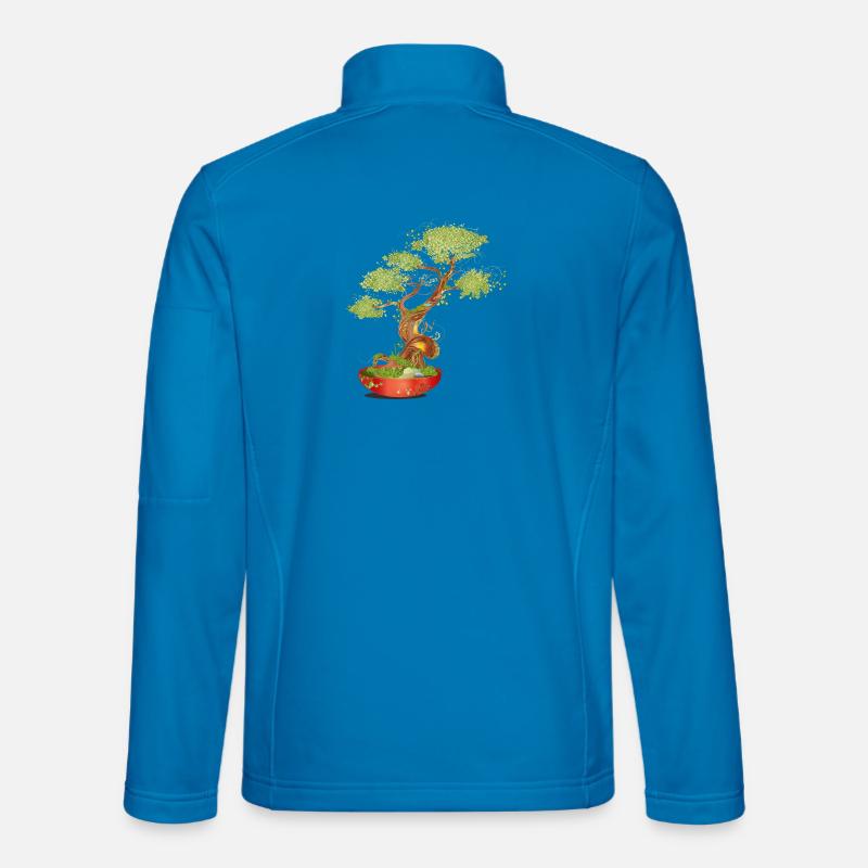 Fantasievoller Bonsai mit leuchtenden Details - Unisex Softshelljacke - Lichtblau