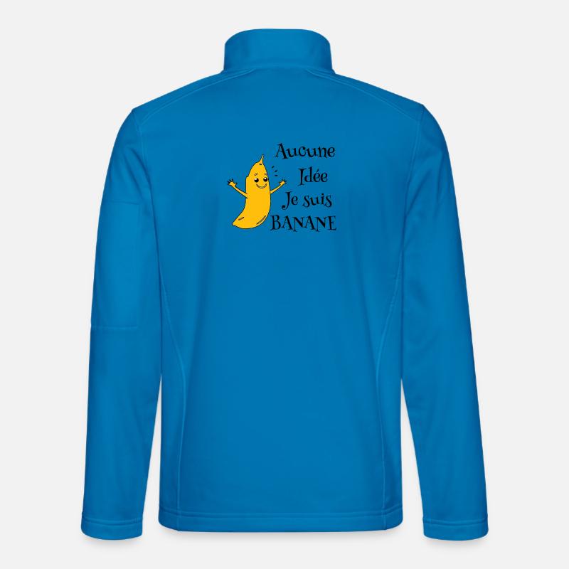 Bananen-Maskottchen auf schwarzem Hintergrund - Unisex Softshelljacke - Lichtblau