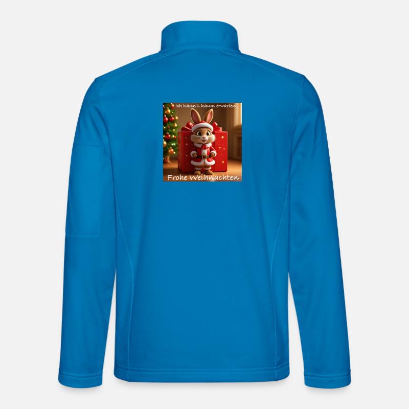 Weihnachtshase im Santa-Outfit - Unisex Softshelljacke - Lichtblau