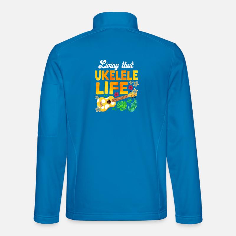 Hawaiian Ukulele Uke Living That - Unisex Softshell Jacket - light blue