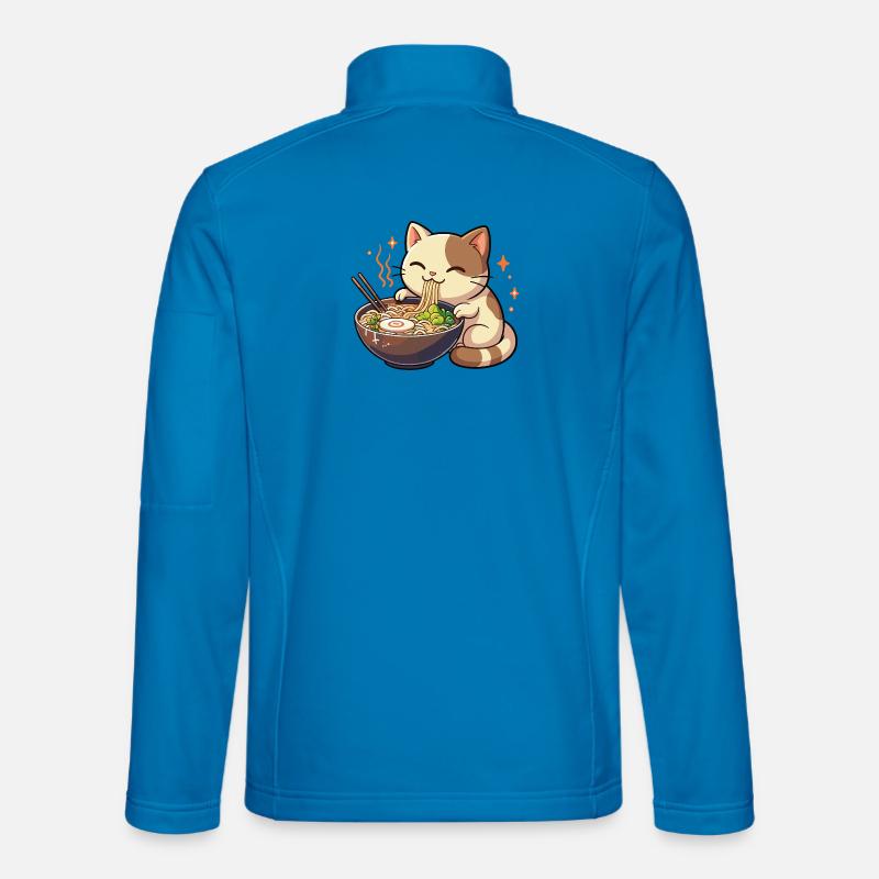 Cat with noodles ramen kawaii cat - Unisex Softshell Jacket - light blue