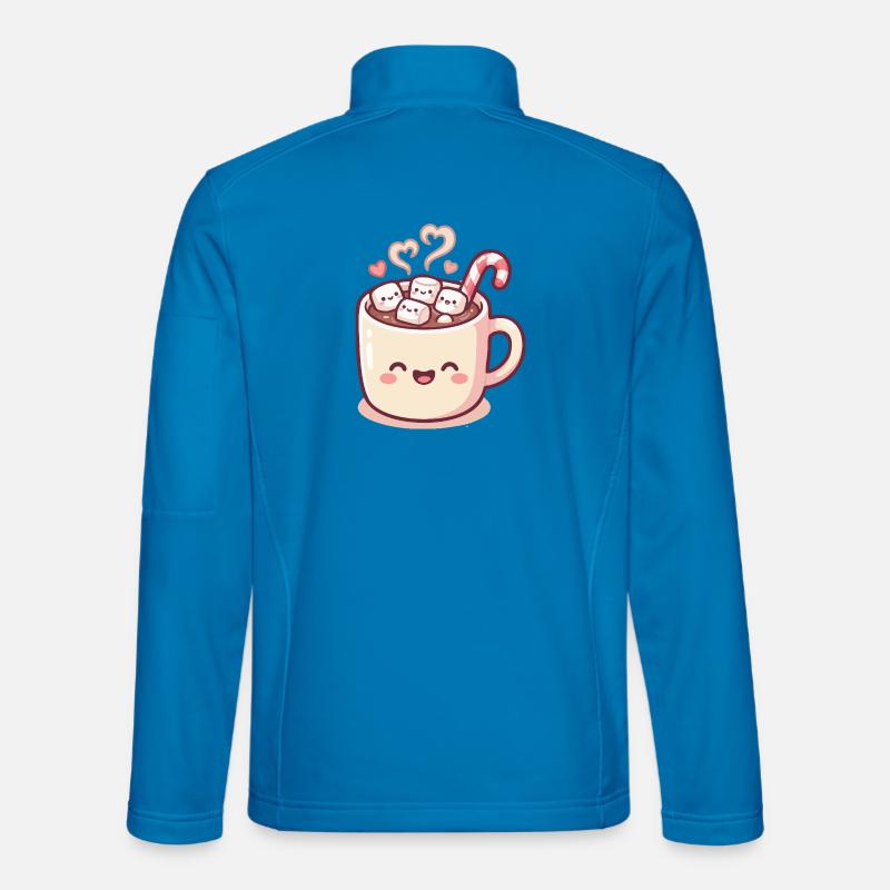 Cuddle mug with marshmallows & candy cane - Unisex Softshell Jacket - light blue