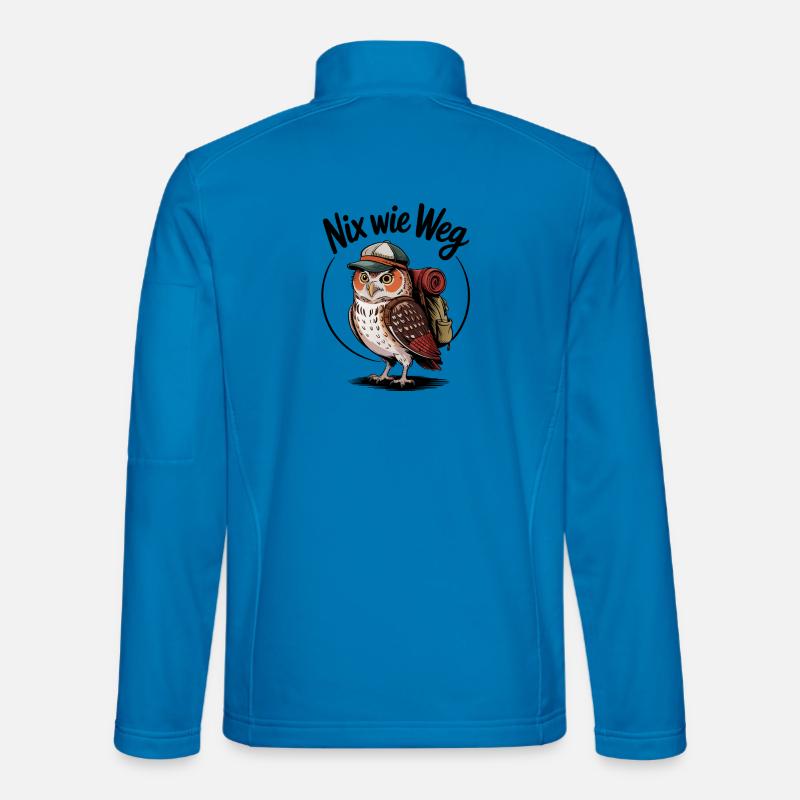 Forest hiker owl with backpack Unisex Softshell Jacket
