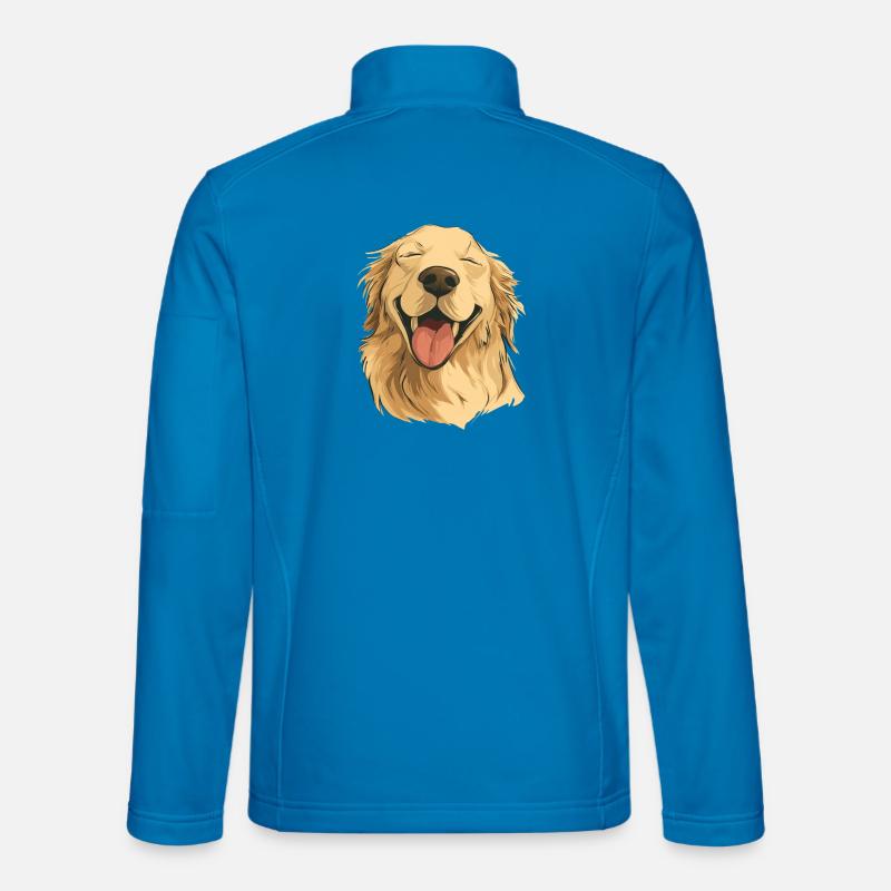 Lächelnder Golden Retriever - Unisex Softshelljacke - Lichtblau