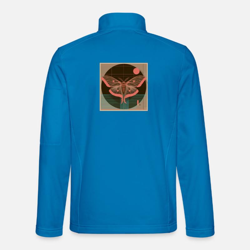 Luna Moth – Retro Geometry Moth Design Unisex Softshell Jacket