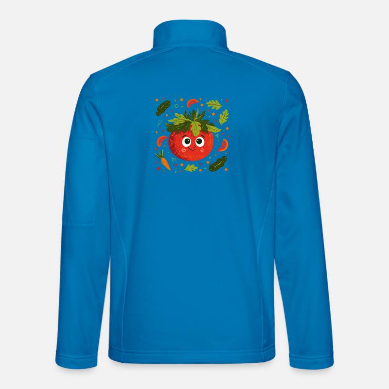 Tomate joyeuse avec une couronne d’herbes - Veste en tissu softshell Unisexe - bleu clair