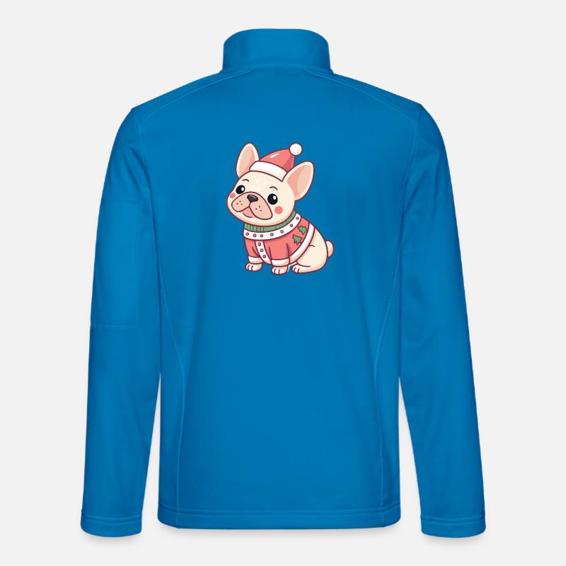 Weihnachtswelpe im roten Pullover Unisex Softshelljacke