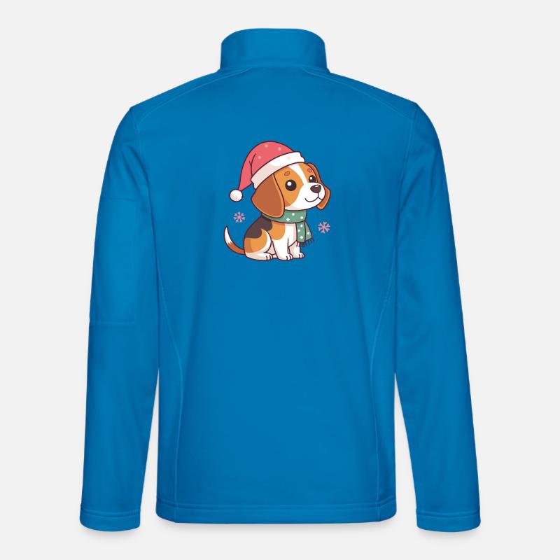 Festive Beagle Warm Christmas Beanie - Unisex Softshell Jacket - light blue