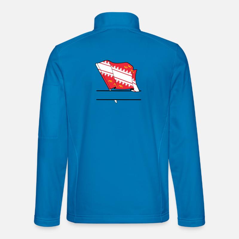 Alsace flag with text box Unisex Softshell Jacket