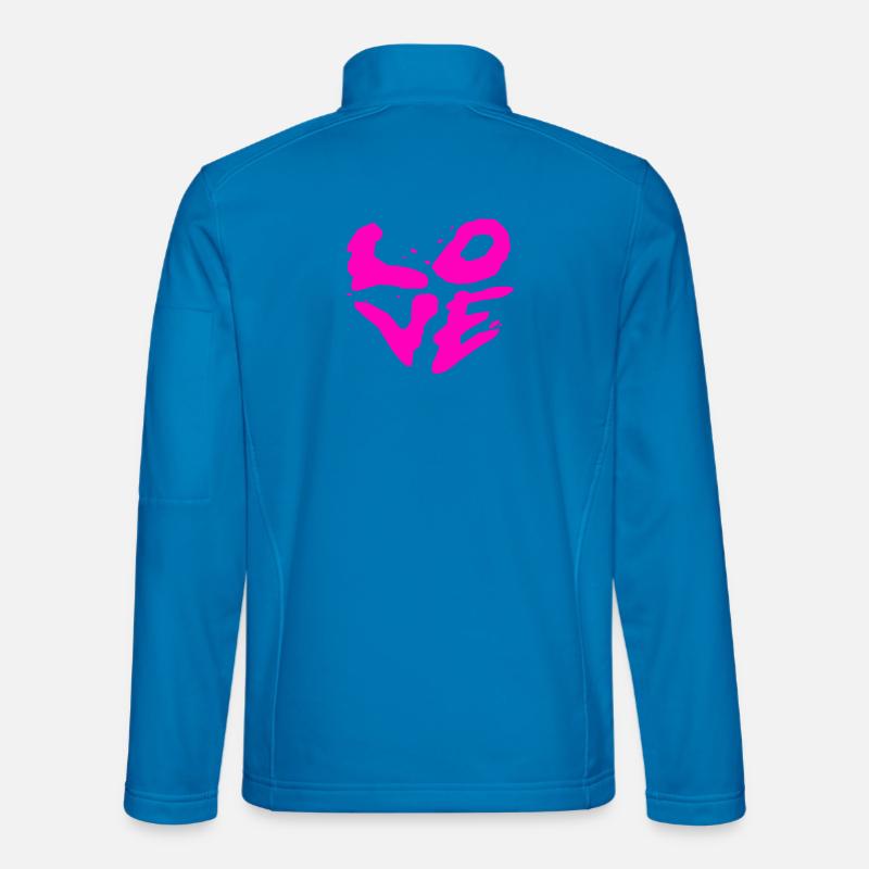 Pink Graffiti Love Heart Art - Unisex Softshelljacke - Lichtblau