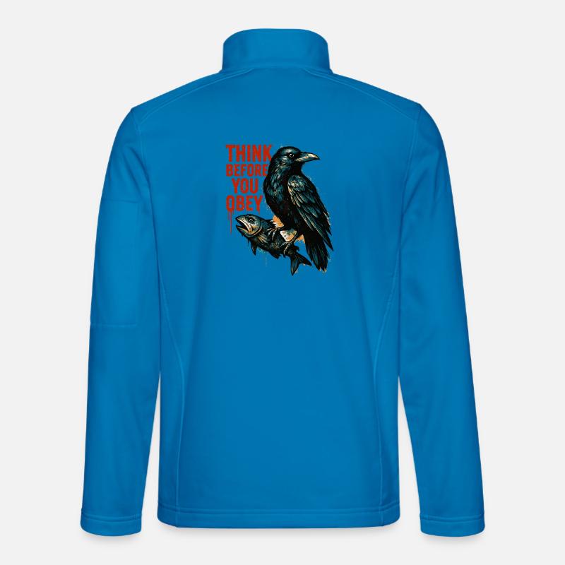 Think Before Obeying – Crow Art - Unisex Softshell Jacket - light blue