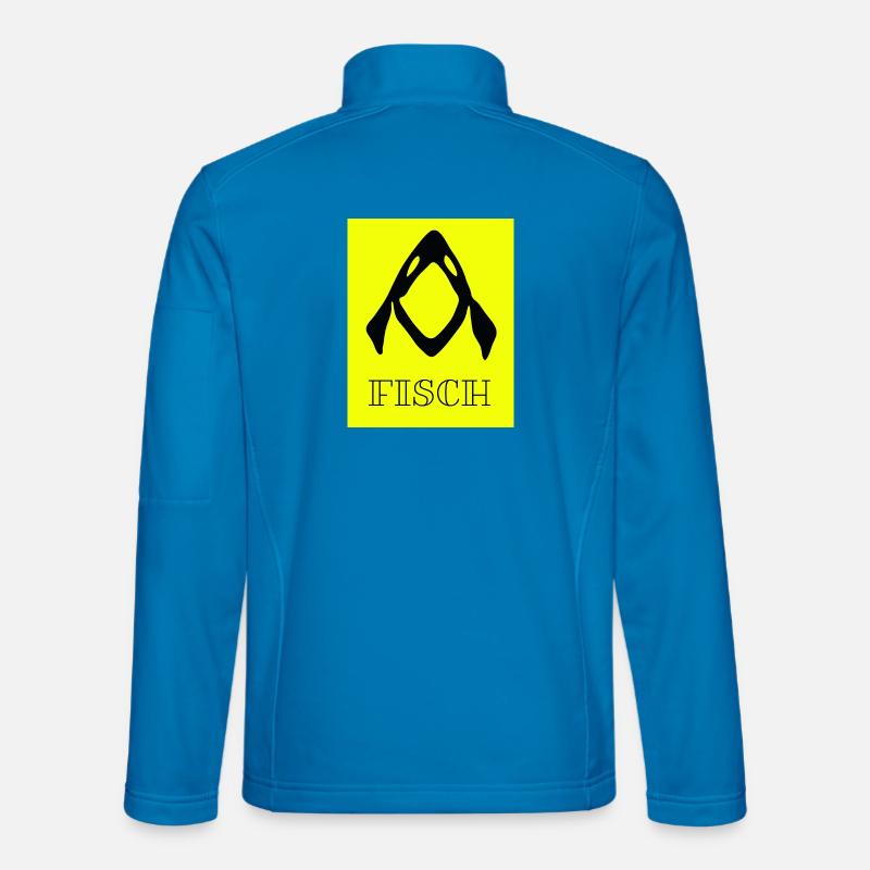 Fish Icon Yellow Graphic - Abstract - Unisex Softshell Jacket - light blue