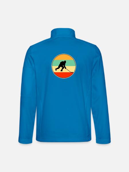 Icey Hockey Retro Sunset Vintage Spieler Sportgeschenk - Unisex Softshelljacke - Lichtblau