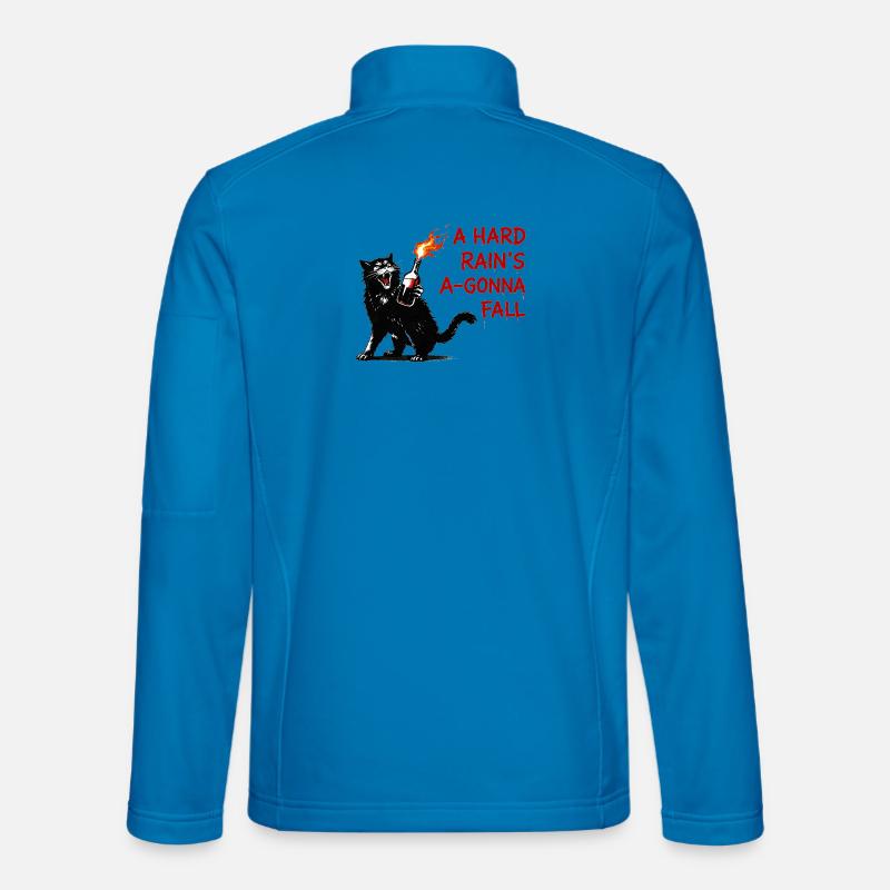 Fire cat with flame bottle - Unisex Softshell Jacket - light blue