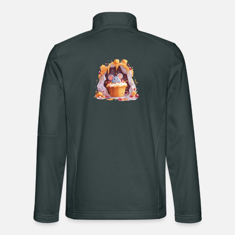 Cute mouse in cupcake cave Unisex Softshell Jacket