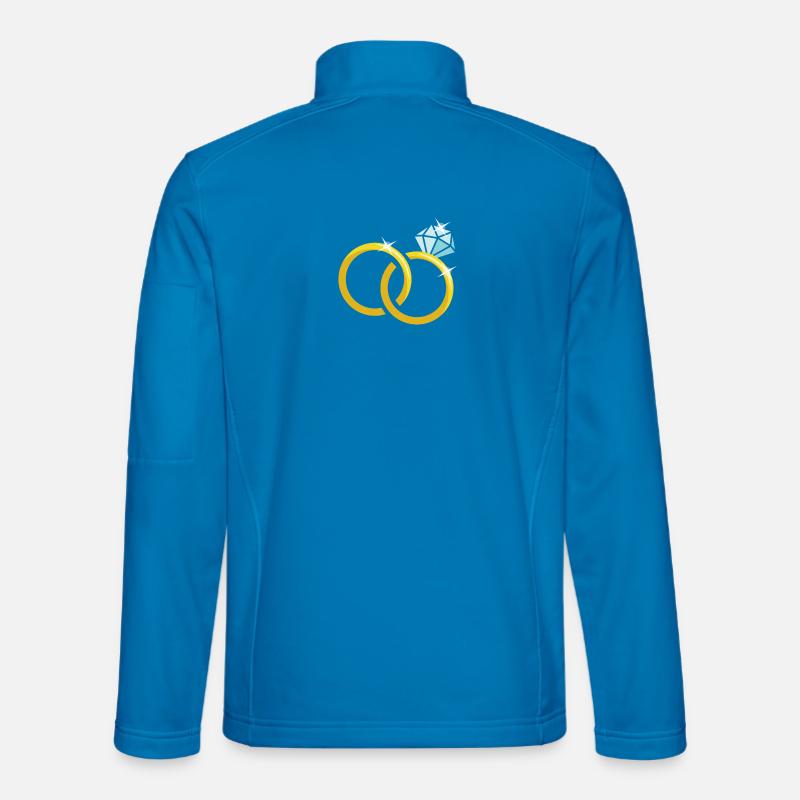 Goldene Eheringe mit Diamant - Unisex Softshelljacke - Lichtblau