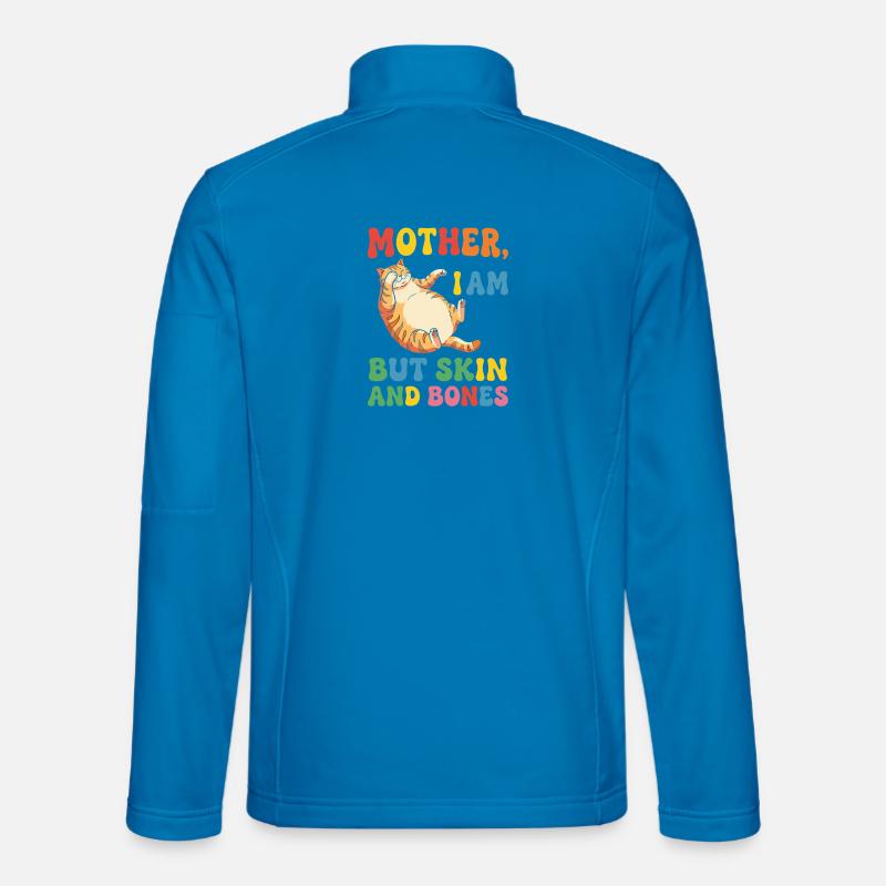 Cuddly Cat: Skin and Bones Saying - Unisex Softshell Jacket - light blue