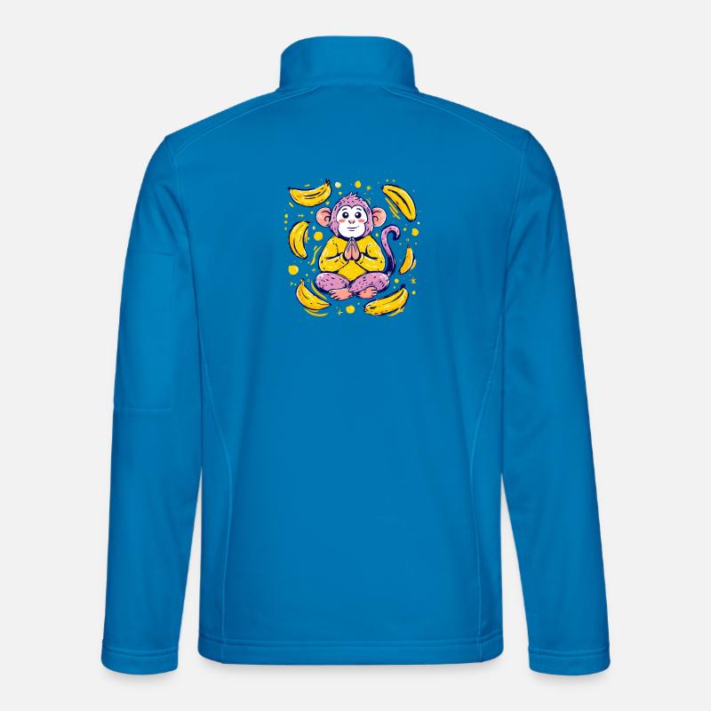 Meditating monkey with bananas - Unisex Softshell Jacket - light blue