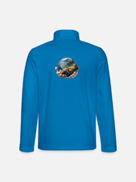 Earth in Hands: Global Responsibility - Unisex Softshell Jacket - light blue