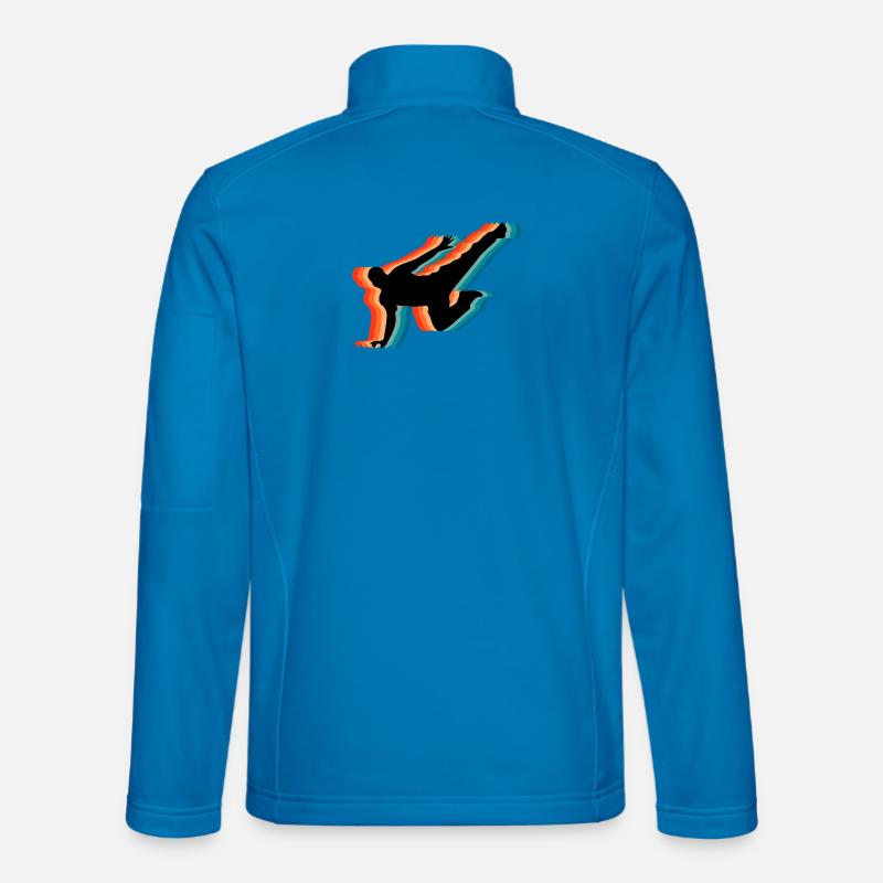 Retro Parkour Freilauf-Silhouette Retro-Kunst - Unisex Softshelljacke - Lichtblau