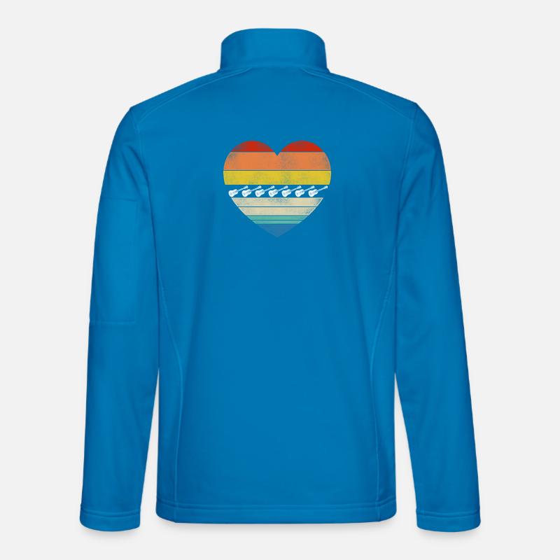 Hawaiian Ukulele Uke Heart Retro - Unisex Softshelljacke - Lichtblau