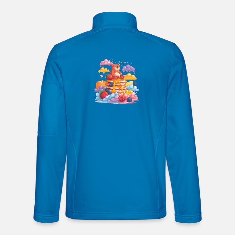 Cuddly bear on pancakes - Unisex Softshell Jacket - light blue