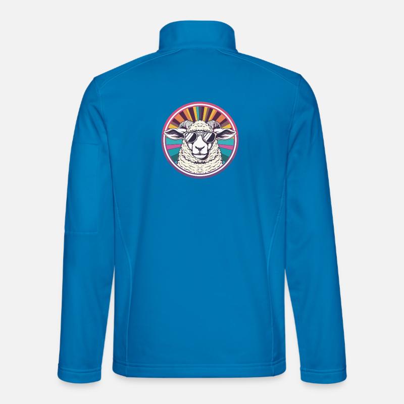 Sun sheep with retro sunglasses - Unisex Softshell Jacket - light blue