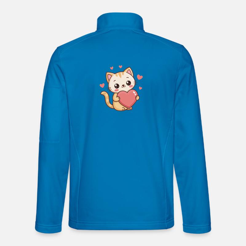Süßes Kätzchen-Cartoonherz - Unisex Softshelljacke - Lichtblau