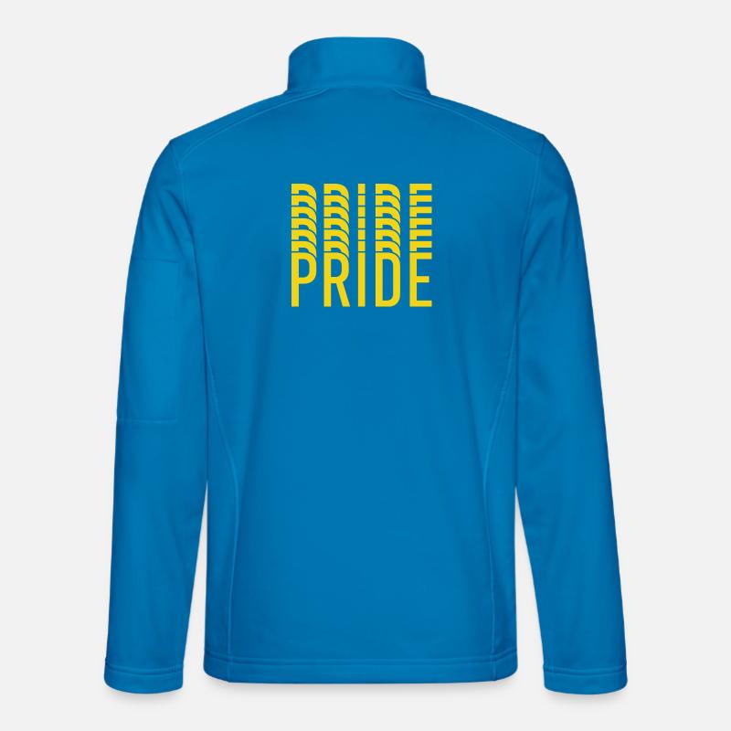 Pride Yellow Text Pattern - Unisex Softshell Jacket - light blue