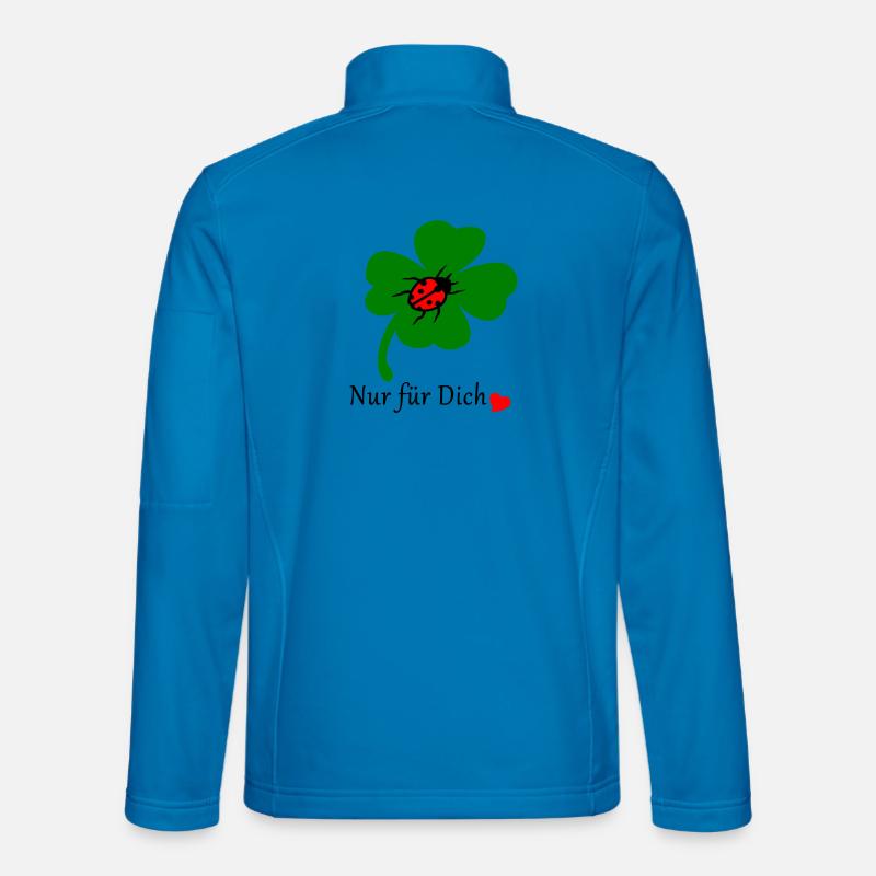 Kleeblatt mit Marienkäfer - Unisex Softshelljacke - Lichtblau