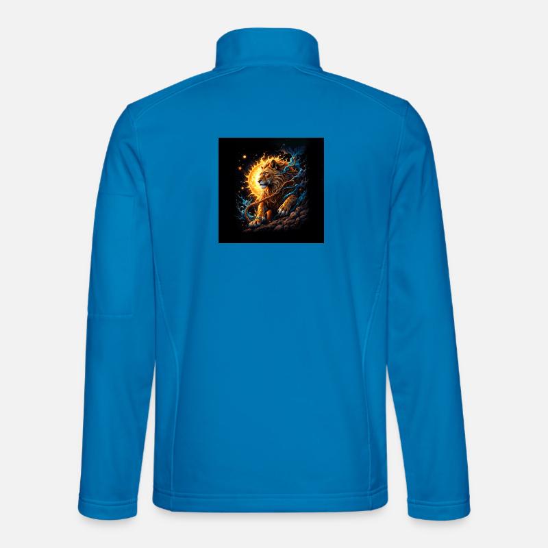 Solar Lion with Moons and Bursts - Unisex Softshell Jacket - light blue