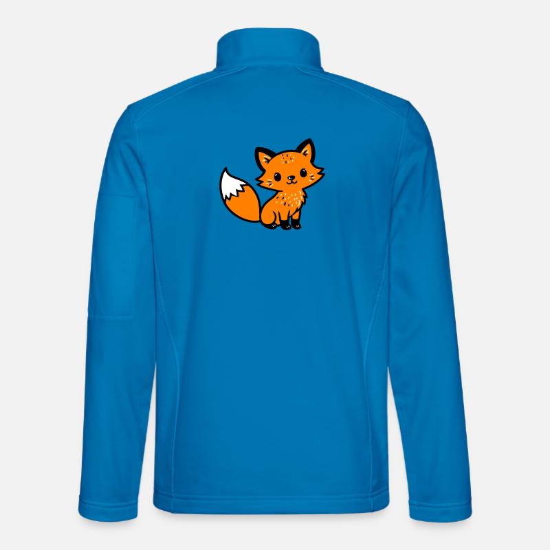 Fox Cute Comic - Unisex Softshell Jacket - light blue