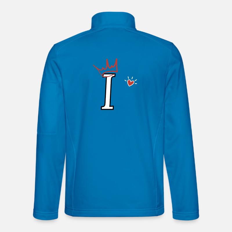 Buchstabe i Kronenherz - Unisex Softshelljacke - Lichtblau