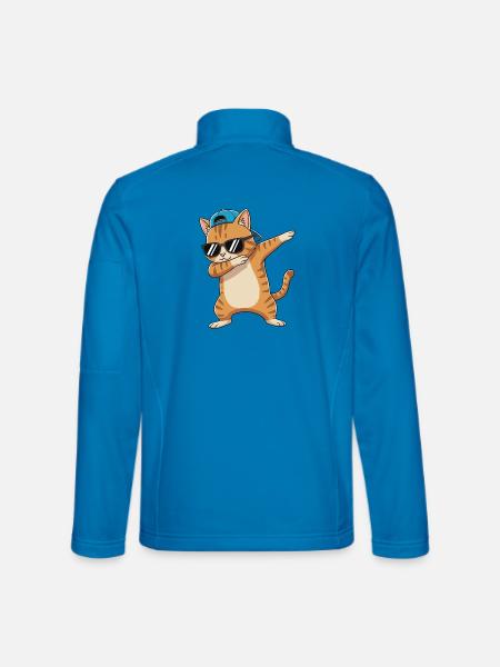 Cool Dabbing Cat Sonnenbrillen-Cartoon-Kunst - Unisex Softshelljacke - Lichtblau