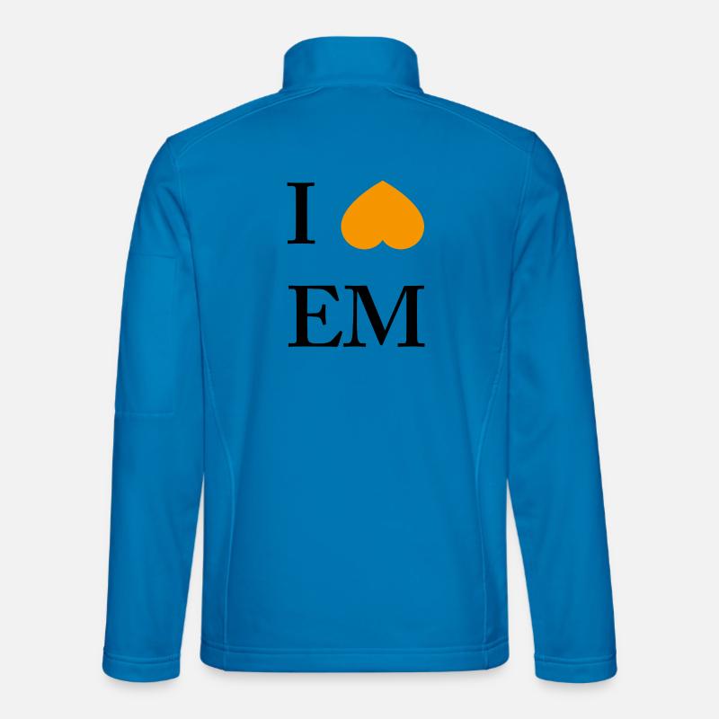 Orangener Herzakzent im Minimal-Style - Unisex Softshelljacke - Lichtblau