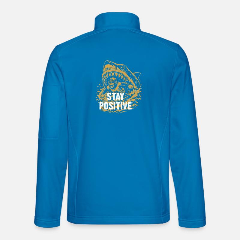 Bleib positiv, Shark Splash - Unisex Softshelljacke - Lichtblau