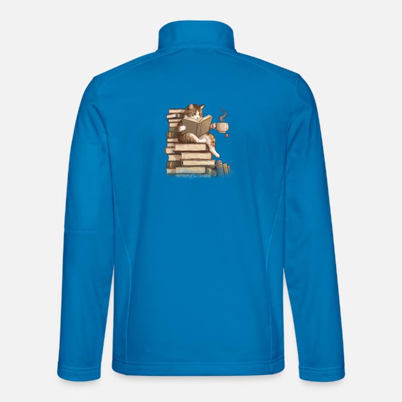Katze liest Bücher Unisex Softshelljacke
