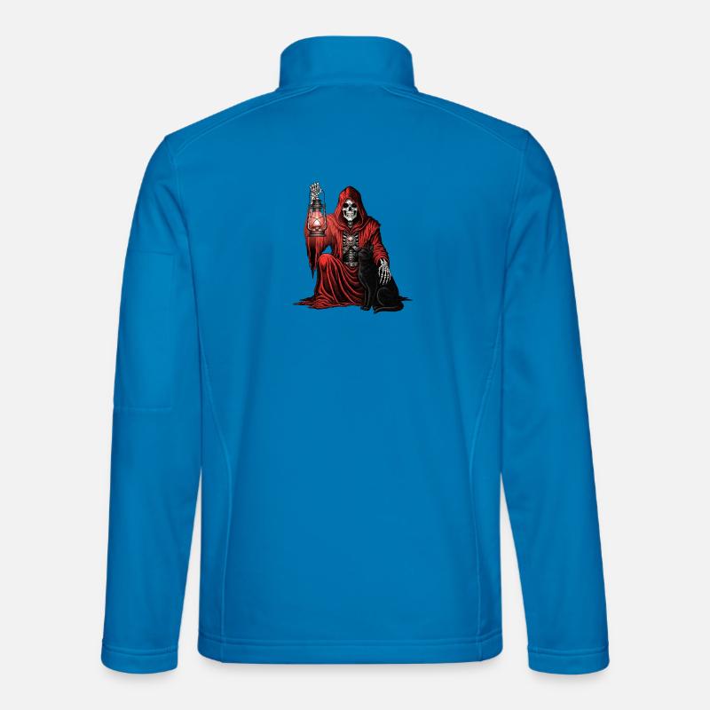 Red Hood Grim Reaper Lantern Cat - Unisex Softshell Jacket - light blue