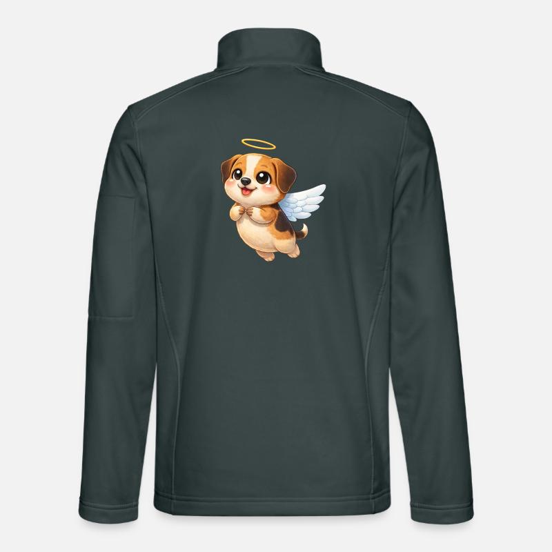 Cute Beagle Angel with Wings Cartoon Lover Unisex Softshell Jacket