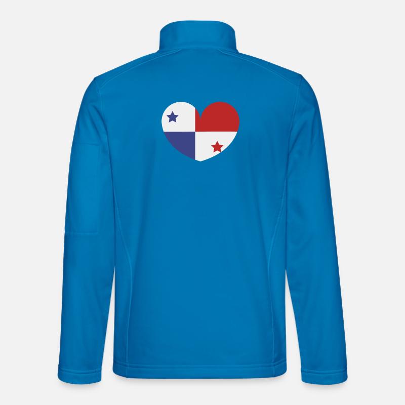 Drapeau du cœur du Panama - Veste en tissu softshell Unisexe - bleu clair