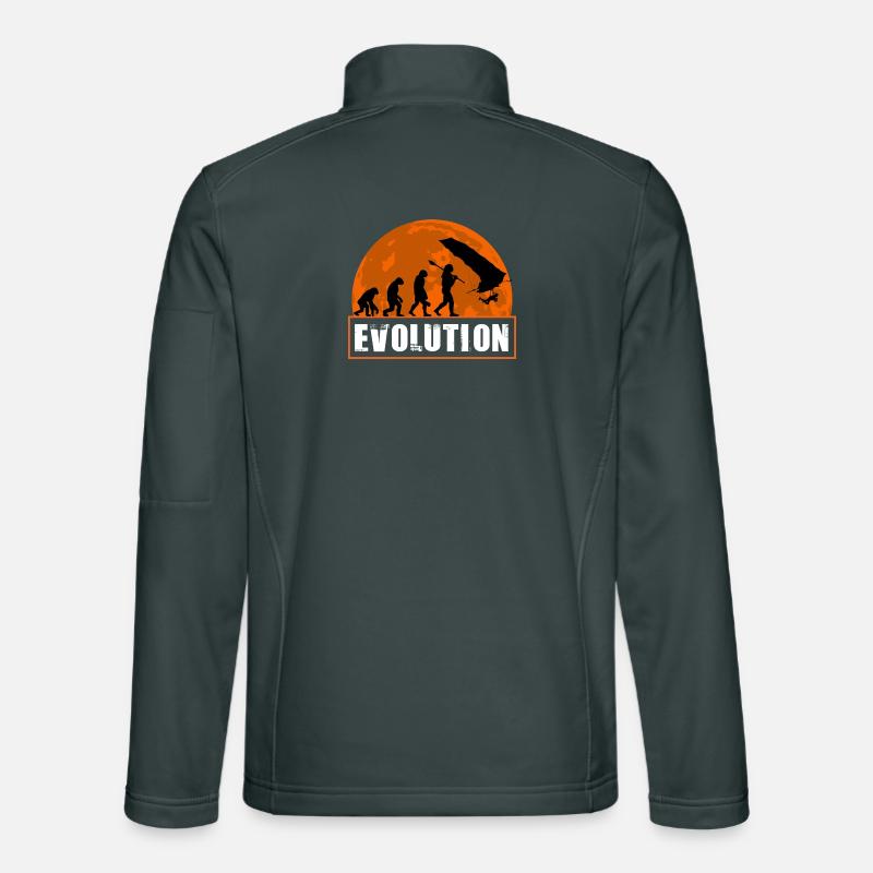 Evolution of Hang Glider Pilot Sunset Design Unisex Softshell Jacket