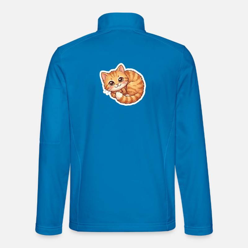 Écharpe douillette orange pour chat - Veste en tissu softshell Unisexe - bleu clair