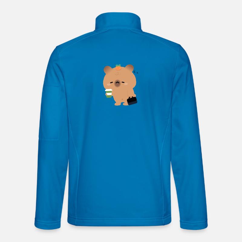 Tired Capybara with Coffee - Unisex Softshell Jacket - light blue